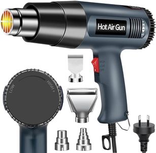 2000W Heat Gun Variable Temperature Settings 140℉~1112℉（60℃- 600℃), Fast Heat Hot Air Gun, Durable & Overload Protection, with 4 Nozzels for Shrink Wrap, Vinyl, Crafts, Stripping Paint, Epoxy Resin