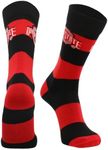 TCK Ohio State Buckeyes Game Day Striped Socks (Scarlet/Black, Large)