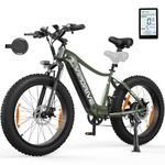 Vipdrive Electric Bikes for Adults, 26" X 4" E-Bike with 48V 15Ah Removable Battery, 5 PAS 4 Mode, 7 Speeds, Range Up to 100KM Electric Mountain Bike (Explorer1.1, Green)