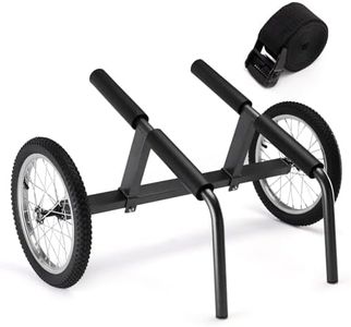 Morohope Kayak Beach Cart, Width Adjustable 5.5"-29.5" Universal Canoe Dolly Heavy Duty Kayak Trolley with 16" Wheels, Sturdy 300 LBS Weight Capacity