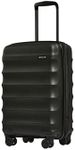 ANTLER - Juno Hard Shell Cabin Suitcase, 56x35x25.5cm 42L, Lightweight & Expandable, 4 Spinner Wheels - Adjustable Handle, Carry On Luggage Approved by easyjet & British Airways, TSA Lock - Black