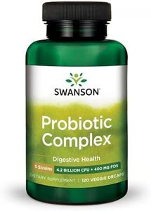 Swanson Probiotic Complex 4.2 Billion CFU 5-Strain Digestive Health Fat Metabolism Satiety Prebiotic FOS Complex Supplement 120 Veggie DRcaps