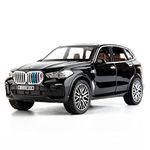 TGRCM-CZ 1/32 Compatible for BMW X5 SUV Model Car Toy, Diecast Alloy Pull Back Car Model with Light and Sound Toy Vehicles for Kids Black