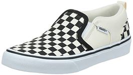 Vans Unisex Yt Asher Trainers, Checkers Black Natural, 4 UK