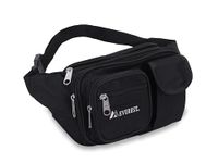 Everest Multiple Pocket Waist Pack, Black, One Size