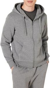 Amazon Essentials Sweat à Capuche en Polaire avec Fermeture Éclair intégrale (Grandes Tailles Disponibles) Homme, Gris Clair Chiné, L