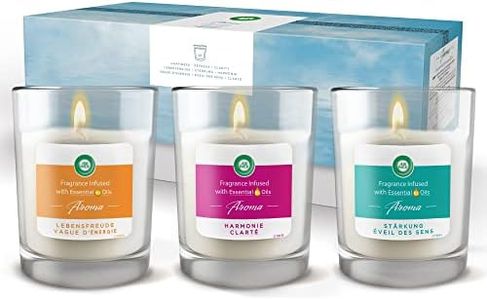 Air Wick Coffret Bougies parfumées d'Aromathérapie aux huiles essentielles - Jusqu'à 120h de combustion (Lot de 3)