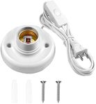 Light Socket with Cord Light Bulb Base E26/ E27 Lamp Base Desktop 15ft Include Screw Light Bulb Socket with On/Off Switch Hanging Light Cord Extension.（1）