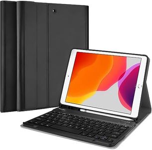 ProCase Keyboard Case for iPad 10.2 9th 2021/ 8th 2020/ 7th 2019, Wireless Magnetically Detachable Keyboard and Stand Folio Case -Black