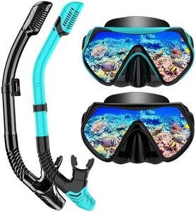 LITTLEJSY Schnorchelset Erwachsene, Schnorcheln Set mit Anti-Fog Taucherbrille und Dry Schnorchel, Professionelle Schnorchelmaske Tauchmaske aus Gehärtetem Glas für Schnorcheln (Schwarz+Grün)