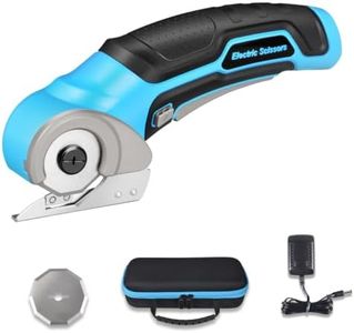 Wild Edge Cordless Electric Scissors, Electric Box Cutter for Cardboard with 2 Blades, Rapid Charger & Case, 4V 2500mAh Long-Runtime Battery - Cuts Cardboard, Fabric, Carpet & More