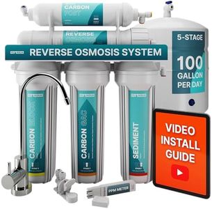 NU Aqua Platinum Series Deluxe High Capacity 100GPD 5-Stage Under Sink Reverse Osmosis Ultimate Purifier Drinking Water Filter System - Bonus PPM Meter and Installation DVD