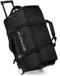 Ponhog Wheeled Duffle Bag - 60L Large Travel Holdall Bag with Wheels Shoe Compartment,Water Resistant Lightweight Luggage Rolling Holdall Suitcase for Gym Overnight Trip Weekender,Black