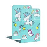 oddpod™ Cute Unicorn Metal Bookends Organizer/Decorative Non-Skid Desktop Book Shelf for Office Decor, Home, Living Room, School, College & Library - Blue