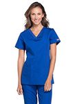 Cherokee Women's Top with V-Neck Medical Scrubs, Galaxy Blue, XXL Plus