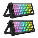 LeLeght 80W RGB Light Bar, 48 LEDs Wall Washer dmx512 Flood Light Adjustable Stage Spotlight for DJ Disco Party Halloween Christmas Festival (2 PCS)