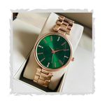 STYLEDOSE Women Analogue Wrist Watches for Women's & Girls&Miss&Ladies Diamond Studded Dial Rosegold Colored Stylish Bracelet Strap (Green)