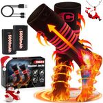 COZII Heated Socks for Men Women, 5000mAh Rechargeable Electric Socks, Unisex Washable Heating Socks, 3 Heat Settings, Foot Warmer for Winter Outdoor Sports Skiing, Riding, Camping