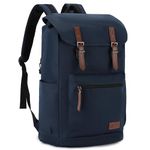 Backpack for Men,VASCHY Water Resistant High School Backpack Travel Carry-on Anti-theft Casual Daypack for Work Business Hiking Navy