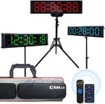 GANXIN RGB 7 Colors LED Race Clock with Tripod for Running Events,Countdown Clock,Count UP,Stopwatch,with Remote Control and APP Control