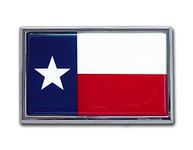 Elektroplate Small Texas Flag Chrome Auto Emblem