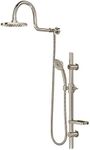 PULSE ShowerSpas 1019-BN Aqua Rain Shower System with 8" Rain Showerhead, 5-Function Hand Shower, Adjustable Slide Bar and Soap Dish, Brushed Nickel Finish