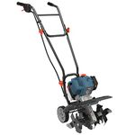 SENIX 4QL® 46 cc 4-Cycle Gas Powered Tiller Cultivator, 6 Premium Steel Forward Rotating Tines, 15-Inch Tilling Width, 8-Inch Tilling Depth, TL4QL-L1, Blue