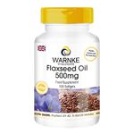 Linseed Oil Cold Pressed, 58 Percent Alpha Linolenic Acid 500mg (Omega-3 Fatty Acid) and 100 Soft Gels Pack of 1 x 71 g | Warnke Vitalstoffe - German pharmacy quality