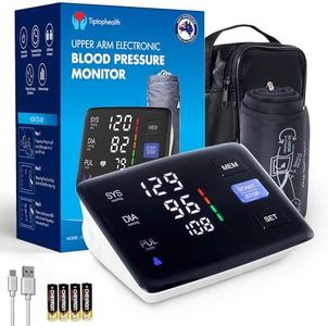 Digital Blood Pressure Monitor: Accurate Automatic Upper Arm BP Machine & Heart Rate Monitoring Meter | Sphygmomanometer with Large Color Screen, Fast Measurements | Includes Carry Case, USB Cable, and Batteries | Clinically Validated | Irregular Heart Beat Detection | WHO Color-Coded Risk Indicator | ARTG 441830