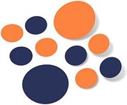 Orange/Navy Blue Vinyl Wall Stickers - 2" & 4" Circles (30 Decals)