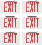 Sunco 6 Pack LED Exit Sign with Emergency Light, Commercial Grade Double Sided Fire Exit Lights, Backup Battery, Illuminated Emergency Exit, 120-277V, Dual Mounting, UL 94V-0 Fire Resistant