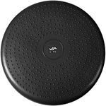 j/fit Inflatable Balance & Stability Disc: Large Yoga Wobble Cushion Trainer with Pump - Core Fitness & Workout Equipment Discs for Home - Office Chair, Ankle Strength Training & Dog or Pet Activity: Black, 13-Inch