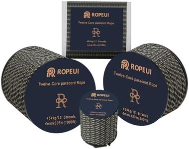 1000lb Paracord, 5/32" (4mm) 12 Strand Nylon Tactical Parachute Cord, 100ft–1000ft Utility Rope for Survival, Camping, Hiking, Outdoor Crafting, Bracelets & Clothesline (Forest Camo, 200ft)