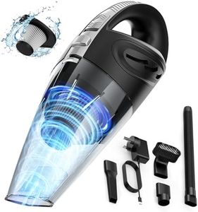 Handheld Vacuum Cleaner, 120W Car Vacuum Cleaner Cordless, Mini Portable Rechargeable Hand Held Vacuum Cordless, Car Hoovers Cordless Powerful with HEPA Filters for Home and Car Carpets Pet Hair