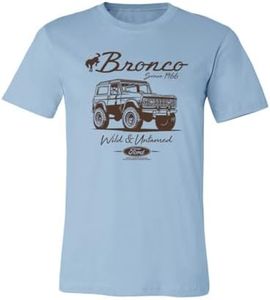 Wild Bobby Ford Bronco Wild Untamed 1966 Classic Retro Cars and Trucks Mens Graphic T-Shirts USA Motors Tee Graphic Printed T Shirts for Men, Light Blue, 3X-Large