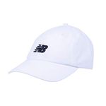 New Balance Men's, Women's, Unisex 6 Panel Classic Baseball Hat, Buckle Caps, One Size, White