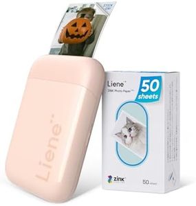 Liene Photo Printer, 2x3 Mini Instant Portable Color Mono Picture Printer w/ 50 Zink Adhesive Paper, Bluetooth 5.0, Compatible w/iOS & Android, Small Photo Printer for iPhone, Smartphones, Pink