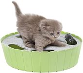 Pawaboo Interactive Toy with Running Mouse, Electronic Motion Cat Toy Automatic Teaser, Pop and Play Hide Seek Cat Toys Hunting Mouse, Mint Green