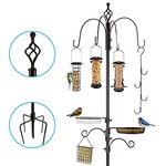 Urban Deco Wild Bird Feeding Station Kit Heavy duty Bird Feeder Pole Hanging Kit Hanger Multi Feeder Hanging with Metal Suet Feeder Bird Bath for Attracting Wild Birds