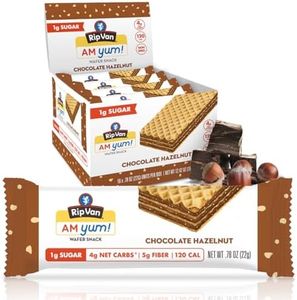 Rip Van AM YUM Chocolate Hazelnut - Keto Snacks - Non-GMO - Healthy -Low Calorie, Low Carb & Low Sugar (1g) - 16 Count