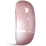 QYFP Bluetooth Mouse, Rechargeable Wireless Mouse for MacBook Pro/Air/iPad/Laptop/PC/Mac/Computer, Rose Gold