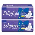 Stayfree Dry Max All Night XL Dry Cover Sanitary Pads For Women Combo, 28s x 2 (56 Pads)