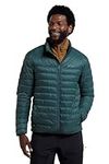 Mountain Warehouse Featherweight Mens Down Jacket - Lightweight Winter Coat, Easy Care, Packaway Bag, Water Resistant Rain Jacket – For Camping, Travelling & Walking Dark Khaki M