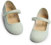 Childrenchic Mary Jane Shoes for Girls – Classic & Comfortable Canvas Dress Shoes for Toddlers & Kids – Perfect Flats for School, Play, and Special Occasions (Canvas, Mint, 13.5 Little Kid)
