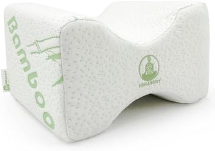 Almohada de Piernas para Dormir de Lado, Cojín Ergonomico para Rodillas, Espuma Viscoelástica Diseñada por Médicos para Aliviar Dolor de Espalda, Ciática y Caderas - Funda Bambú