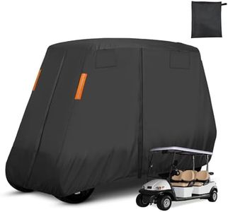 600D Heavy Duty 6 Seater Golf Cart Cover, Extra Large 138L 48W 66H Inches Club Car Cover, Waterproof Extended Roof Golf Cart Storage Cover for 6 Passenger Cart(4 Seaters with 2 Bench Seats)