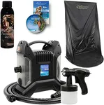 Belloccio Ultra Pro (Model T85-QC) High Performance Sunless HVLP Turbine Spray Tanning System; 4 oz. Opulence Tanning Solution, Spray Tanning Curtain & User Guide Video Link