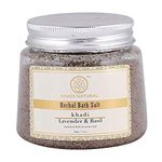 Khadi Natural Ayurvedic Lavender Basil Bath Salt|Antiseptic Properties| Soothes irritated skin|Warm water bath|Relaxes muscles| Suitable for all skin types| 200g