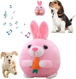 HISKI Active Moving Pet Plush Toy, 2024 Interactive Dog Toys Talking Moving Dog Ball Toy Washable Cartoon Pig Plush Sound Electronic Herding Ball for Dogs Shake Bounce Boredom Toys for Dog, Cats