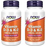 Now Foods Vitamin D-3 & K-2, 120 Ve